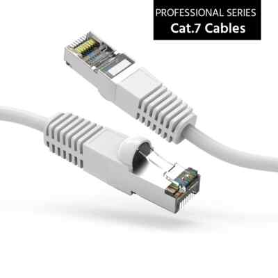 3Ft CAT7 Shielded (SSTP) 600MHz Ethernet Network Booted Cable White