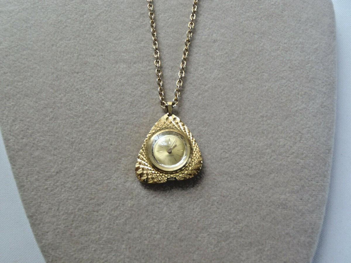 Vintage Pendant Watch Necklace Lucerne Antimagnetic Swiss Made - Main Image