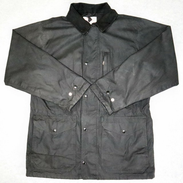 Mens FILSON Foul Weather Oil Cover Cloth Zip Hunting Field Jacket Small