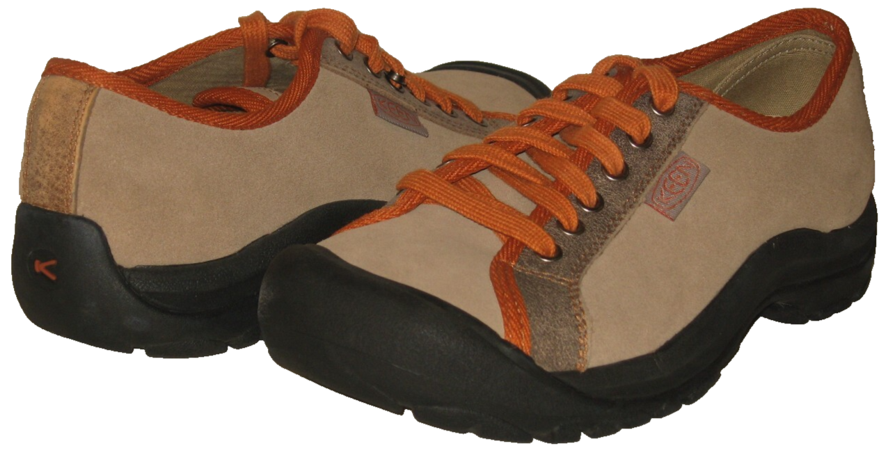 Scarpa Oxford donna KEEN Portola casual marrone arancio pelle scamosciata stringata 7 5 38