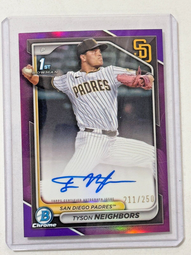 2024 Bowman Draft Tyson Neighbors True Purple 1st Chrome Auto /250 #CPA-TN RC