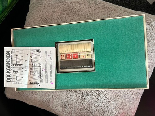 Backgammon Board Game 1970s Wooden Pieces Vintage Ingham Day Complete - Picture 7 of 10