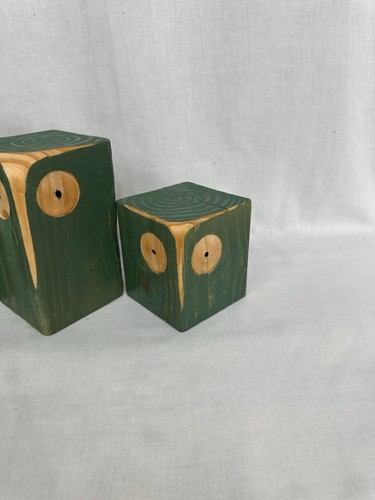 Handmade Wooden Owl Sculpture Set - Picture 2 of 3