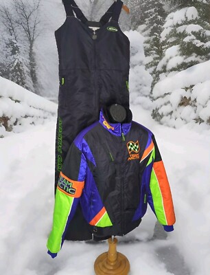 RETRO 90s Team Arctic Cat Snowmobile Racing Pro Jacket Bib Pant Snow Suit  Set MD