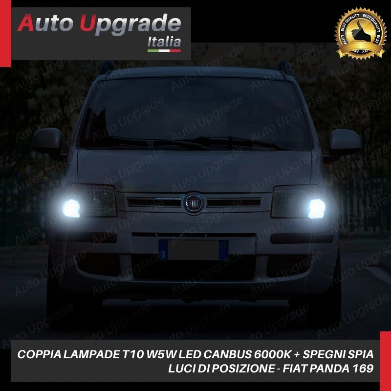 COPPIA LUCI DI POSIZIONE LED PER FIAT PANDA T10 W5W + SPEGNI SPIA 100% NO ERROR - Immagine 3 di 3