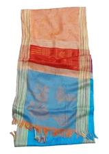 LADIES Pashmina Blue Orange Red Beautiful Finish 172 cm x 65 cm Wide