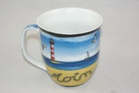 HöSti Kaffeebecher Leuchtturm Moin MöWe Seehund Wattwurm Becher Tasse Cartoon