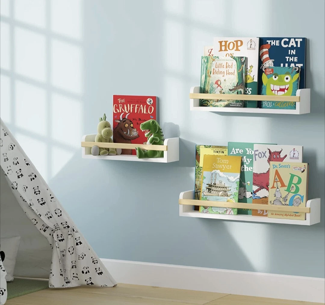 Wallniture Utah Wall Mount Nursery D cor Kids Bookshelf Floating