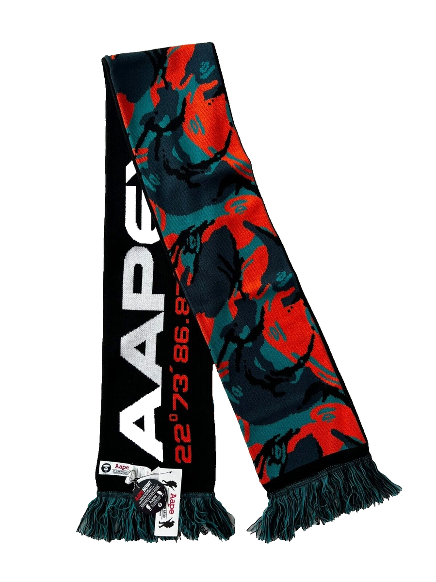 AAPE By A Bathing Ape Explorer Double Sided Fringe Knit Scarf | eBay