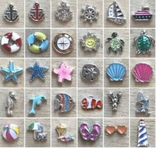 Floating Charm BEACH NAUTICAL OCEAN VACATION SEA LIFE fit Glass Locket