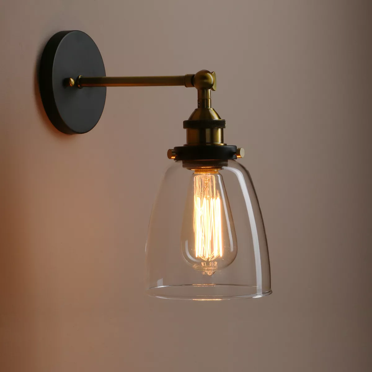 PATHSON CLASSIC CLEAR GLASS RETRO INDUSTRIAL WALL LAMP SCONCE UP DOWN WALL LIGHT