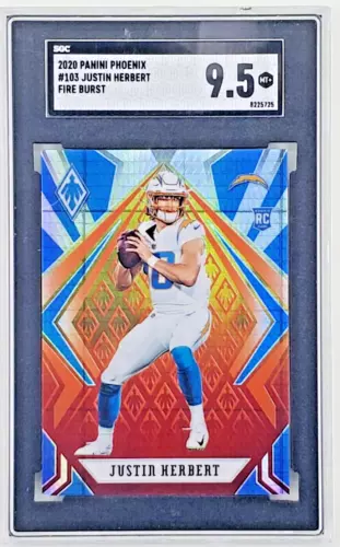 SGC 9.5 MT+ Justin Herbert Panini Phoenix Fire Burst RC #103 FREE SHIPPING!