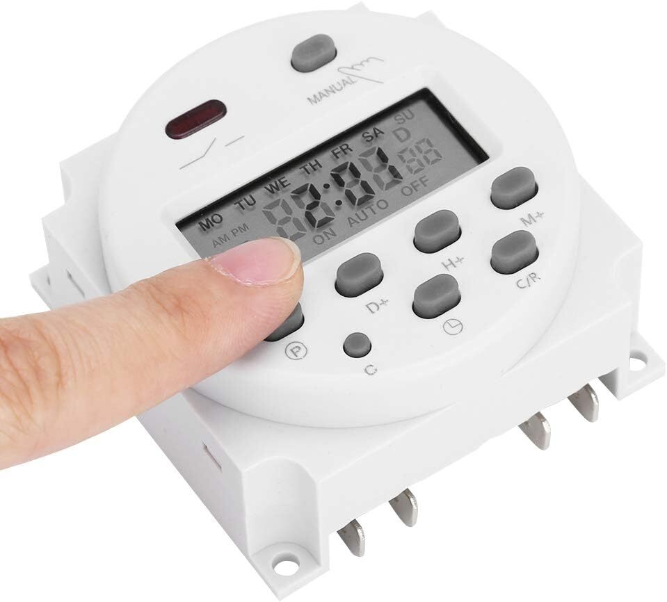 DC 12V Digital LCD Power Programmable Timer Time Switch Relay 16A Amps ...