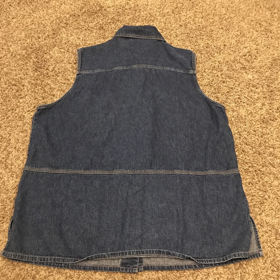 Crossroads Chaleco Chaqueta Abrigo Camisa Top Blusa Talla 16W Mujer Azul Jean B11 Foto 3 de 3