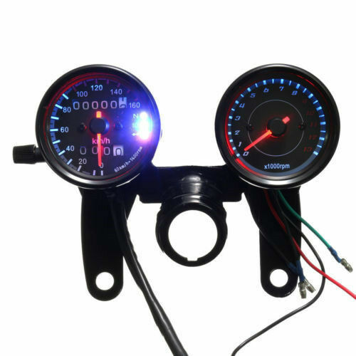 Odomètre de lumière LED universel + tachymètre compteur de vitesse jauge moto - Picture 3 of 5