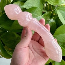 7" Natural rose quartz Massage stick quartz crystal Wand gem healing Random 1pc