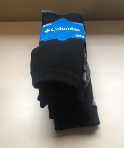 New Columbia Socks Men’s 4-Pack Black & Gray Winter Crew Socks Size 6-12 Winter - Picture 2 of 11