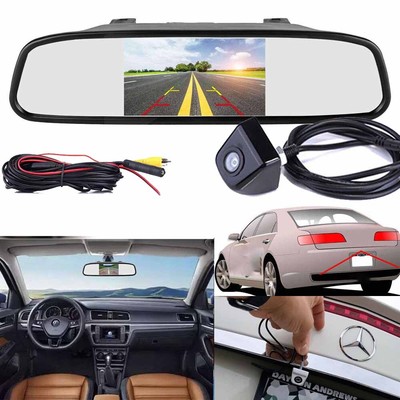 4.3'' TFT LCD Screen Mirror Monitor Car Rear View Reversing Backup Camera Parking