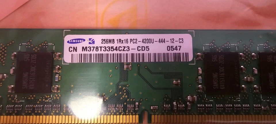 Samsung 256Mb PC2-4200U M378T3354CZ3-CD5 - Image 2 of 2