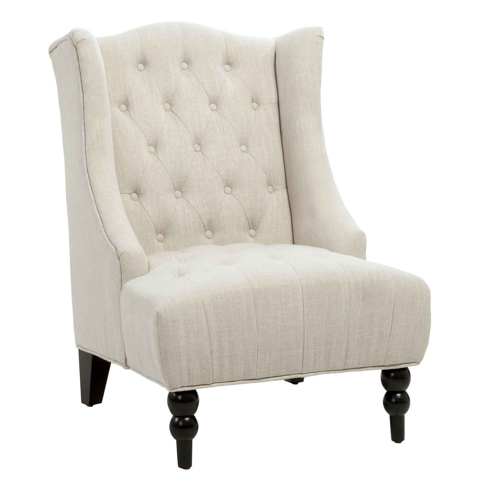 GDFStudio Luxe Vintage Tufted Fabric Accent Chair for Living Room