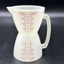 Vintage Tupperware Wet & Dry 1 Cup 8oz Hourglass Double Measuring Cup 860