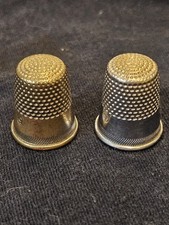 Lot de dés à coudre vintage métal taille 9 de collection ton argent #666