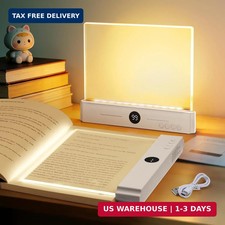 Book Light, Rechargeable Led Reading Light for Book, Clear LED Flat Book Lights