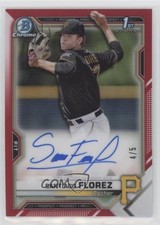 2021 Bowman Chrome Prospect Red Refractor 4/5 Santiago Florez #CPA-SF Auto 0p10