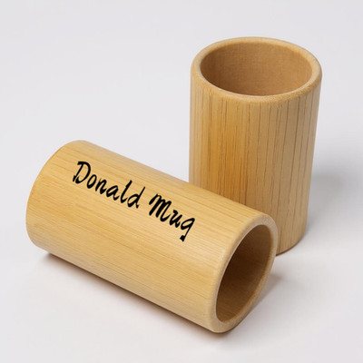 Personalisierter natürlicher Bambus Trink Holz Bier Saft Becher Teetasse Geschenk für Ihn