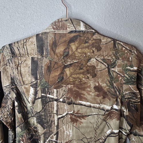 CABELA'S Embroidered Western Realtree Camo Hunting Shirt Silent Weave Womens S - Picture 10 of 10