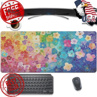 PBMUOSK Mouse Pad Colorful Art Flowers 27.5x11.8in