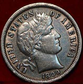 1899 Philadelphia Mint Silver Barber Dime