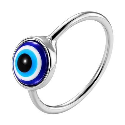 Ello Elli Blue Evil Eye Ring Stainless Steel Protection Ring Women Jewelry