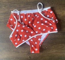 Red  White Polka Dot High Waisted Bikini Size Small