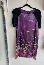 MCQ Alexander McQueen Multicolor Bats Printed Mini Dress 44IT Chiffon Sleeves
