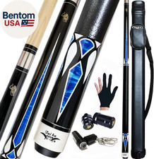 2-Piece Pool Cue Stick  Hard Case, 13Mm Tip, 58", Hardwood Canadian Maple Profe