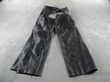 Steer Brand Pants Mens L 30x33 Black Leather Motorcycle Chaps Made USA