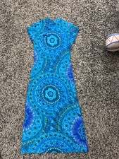 Vintage Waltah Clarke's Hawaiian Maxi Acrylic Barkcloth Aloha Dress