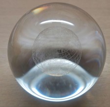 Earth Crystal Sphere 8cm 3D Laser Engraved Figurine Used