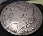 1890 Morgan Silver Dollar – Philadelphia Mint (No Mint Mark) –Heavily Circulated