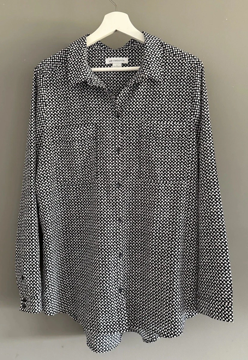 Blouse Liz Claiborne Noire Manches Longues Taille 6P - Occasion Très Bon état