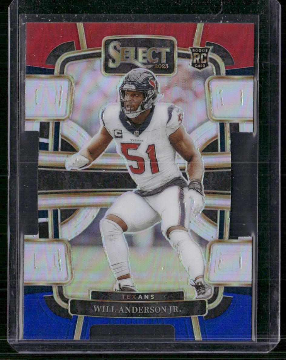 2023 Panini Select #40 Will Anderson Jr. Red and Blue Prizms Die Cuts