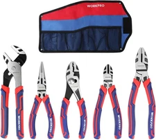 Pliers Set, Premium Cr-V Construction, Includes 6 Inch Slip Joint, Long Nose
