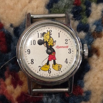 Ingersoll Walt Disney Mickey Mouse Wristwatch Vtg w/ Multiple Bands Not Working