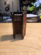 Hand Tooled Embossed Leather 4 Key Holder With Snap Button