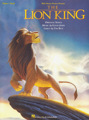 Walt Disney Pictures The Lion King Elton John Tim Rice 1995 Songbook Piano Vocal