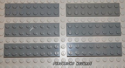 Lego Basic 6 Platten 2x8 #3034 neu-hellgrau NEUWARE
