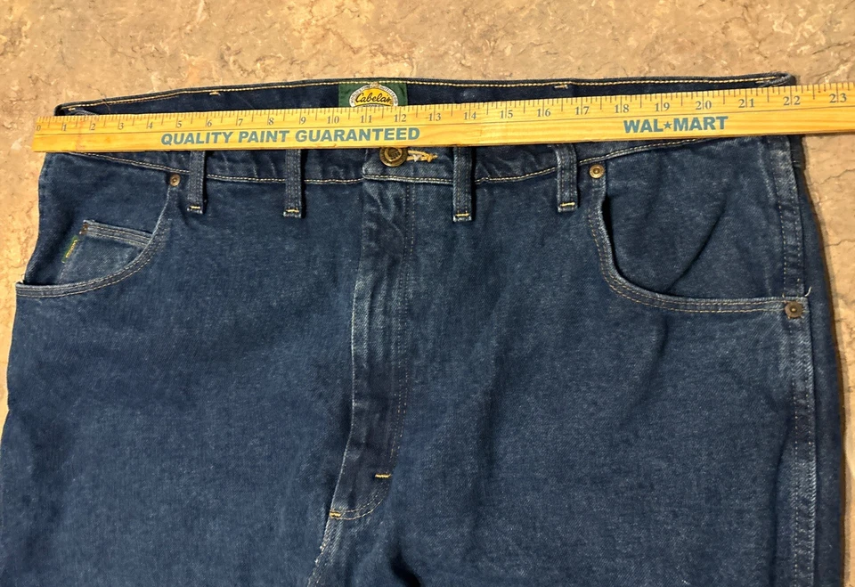 Cabela’s Mens 44X32 Lined Jeans Heavyweight Blue Denim - Image 4 of 4