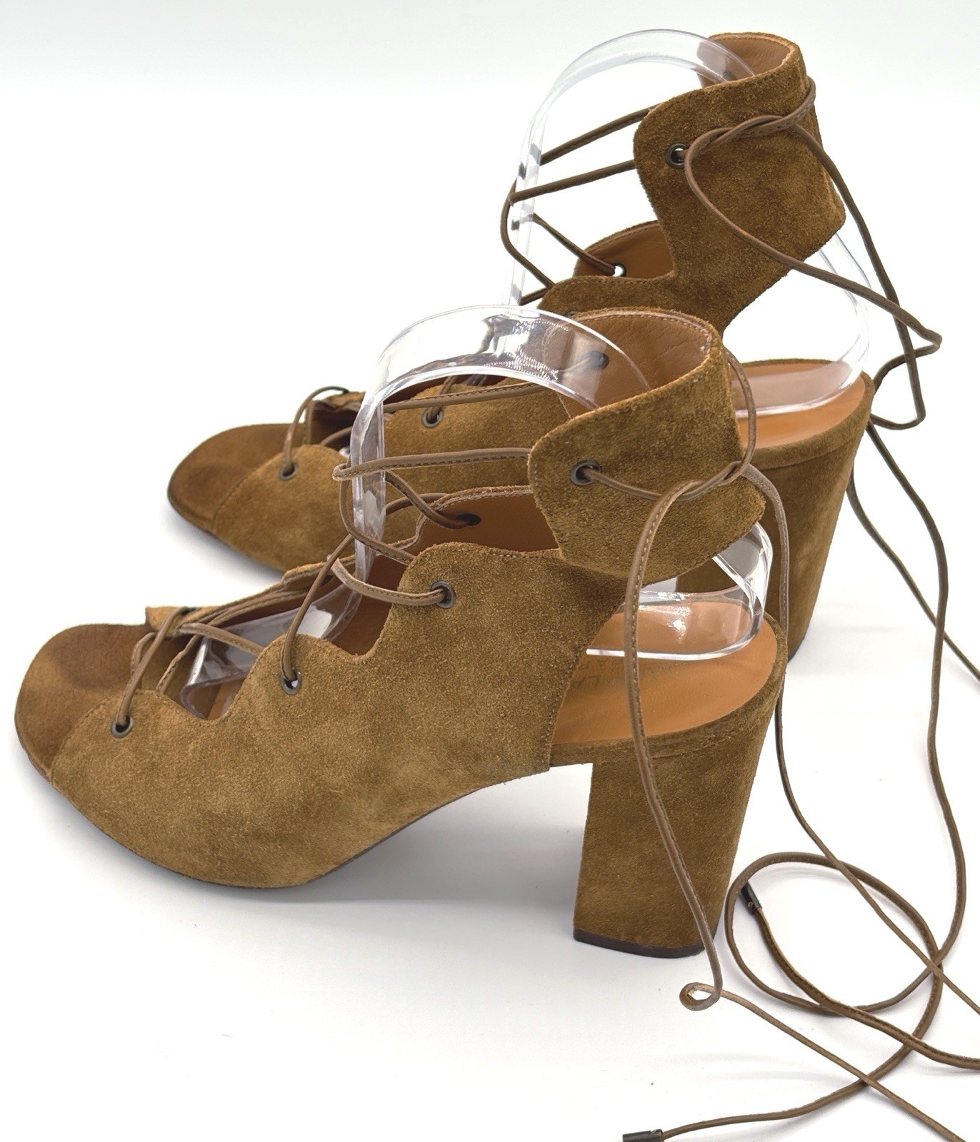 Scarpe sandali Saint Laurent YSL scamosciati stringati gladiatore tacco misura 39 euro