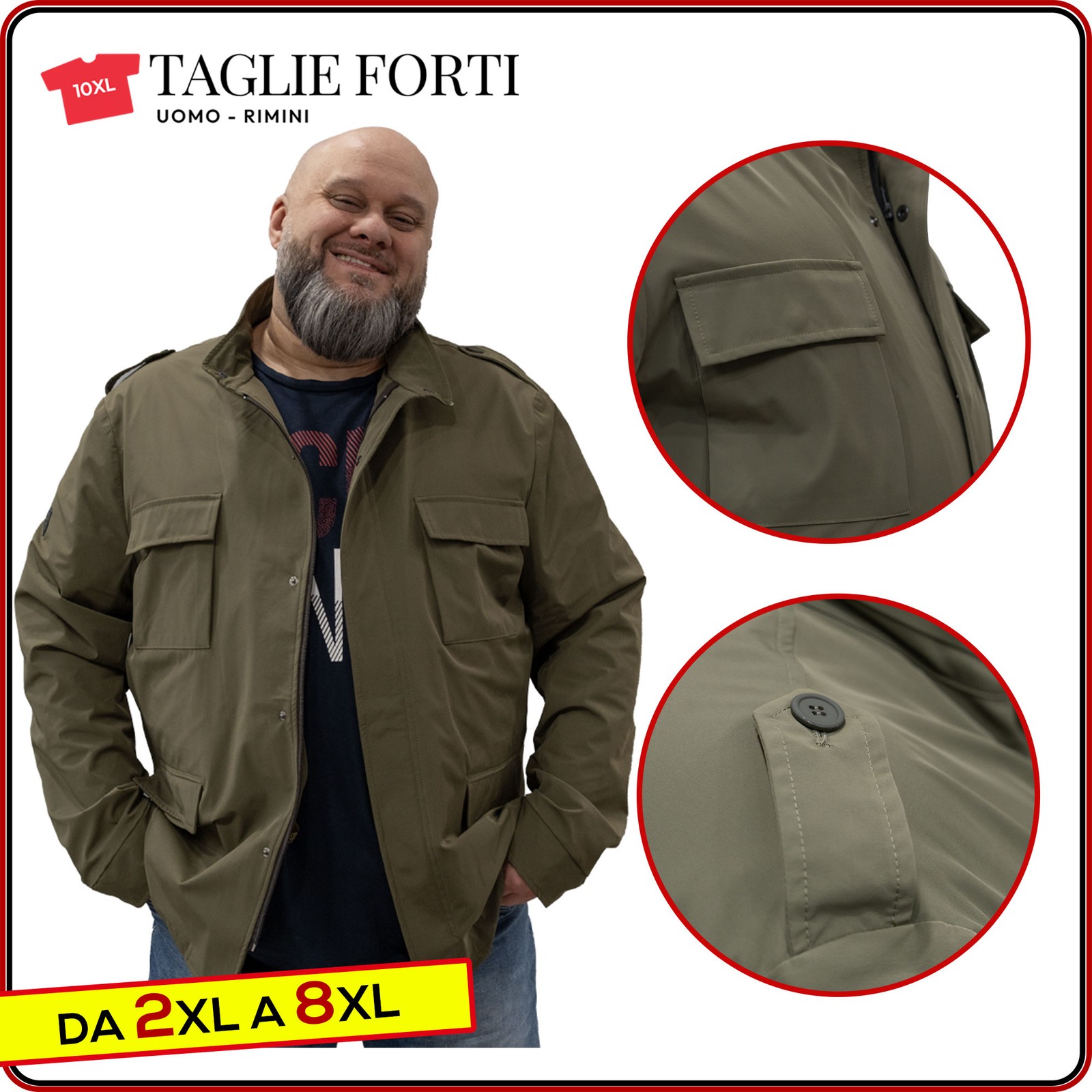Bomber Jacket for Men in Plus Sizes 2XL to 10XL by Maxfort-image